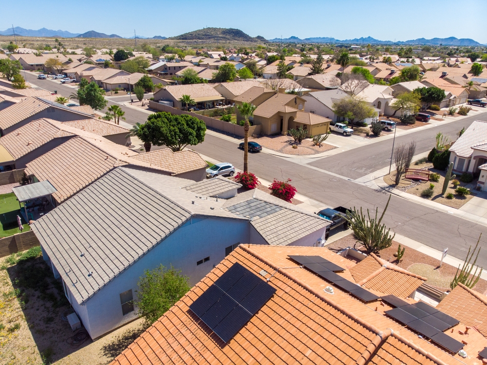 aerial view of houses in phoenix