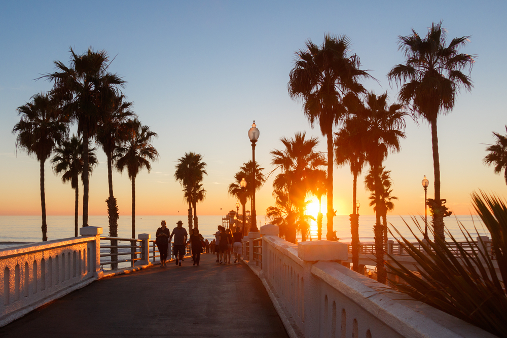 Sunset at a pier in California