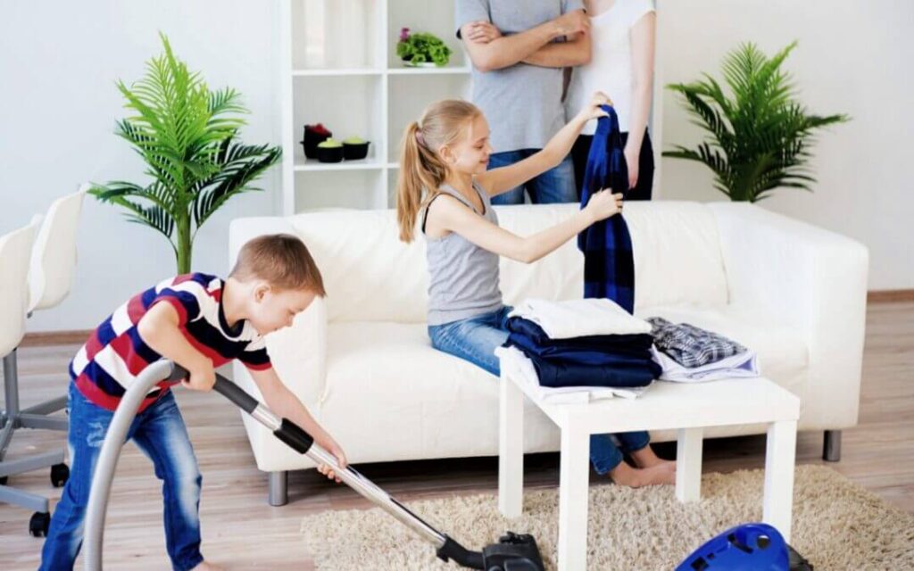 Cleaning with kids